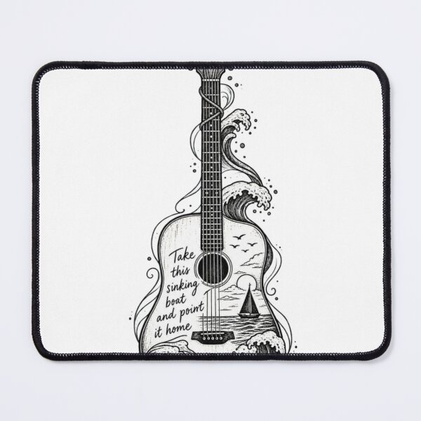 Item preview, Falling Slowly Lyrics Glen Hansard Acoustic Guitar Ocean Waves Sticker designed and sold by Biriba+55.