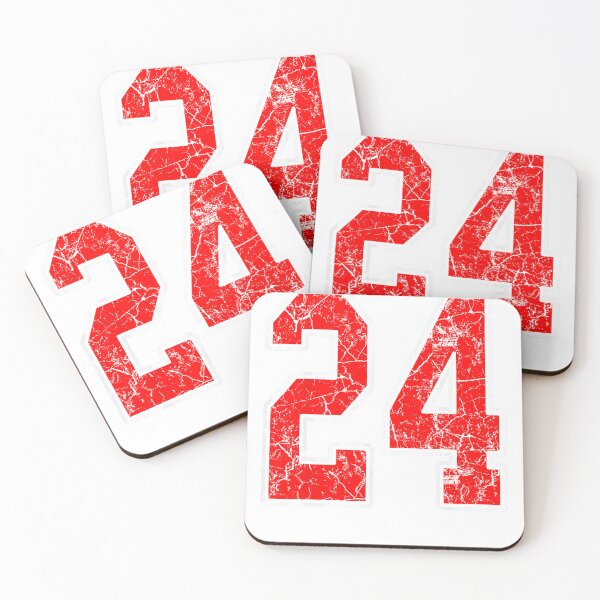 Item preview, Red And White Number 24 Jersey Team Sports Game Fan designed and sold by JpShop10.