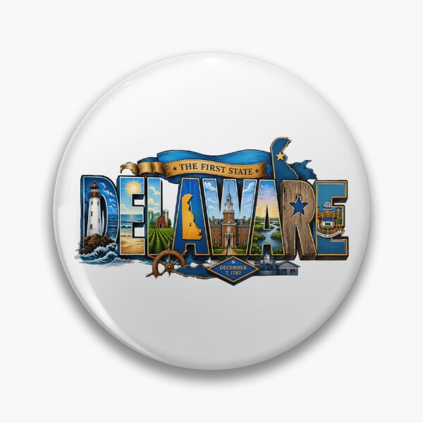 Item preview, Delaware The First State Vintage Coastal Heritage designed and sold by crackerflake.