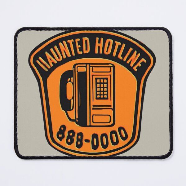 Item preview, Haunted Hotline 888-0000 Retro Phone Badge - Spooky Halloween Vintage Design designed and sold by trendplusco.