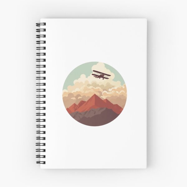Item preview, Vintage Biplane Flying Over Mountain Peak designed and sold by ByKayaPrints.