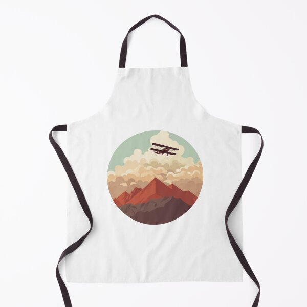 Item preview, Vintage Biplane Flying Over Mountain Peak designed and sold by ByKayaPrints.