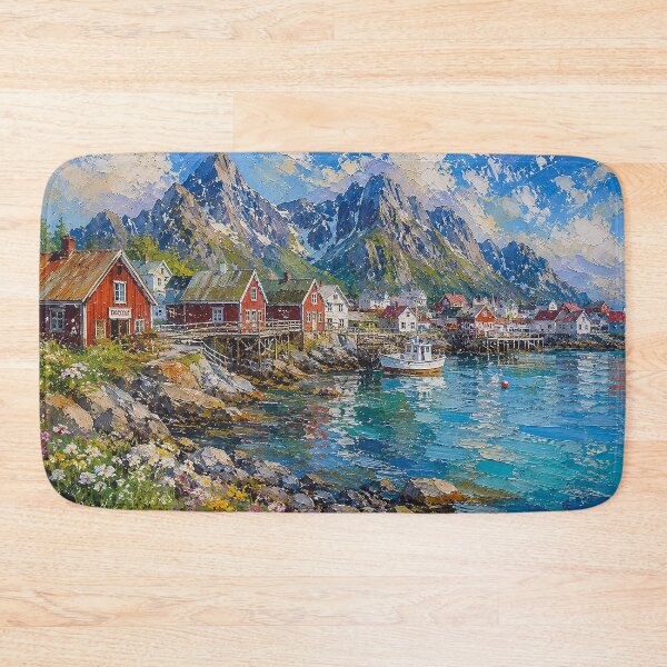 Item preview, A painting of Skudeneshavn, Norway – A Beautiful place in Scandinavia. designed and sold by GalleryKauffeld.