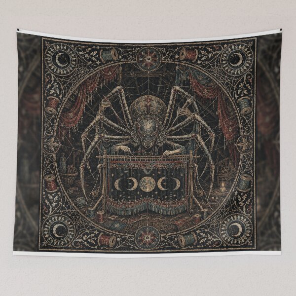 Item preview, The Weaver of Fates - Gothic Spider Tapestry  designed and sold by Odinsshop.
