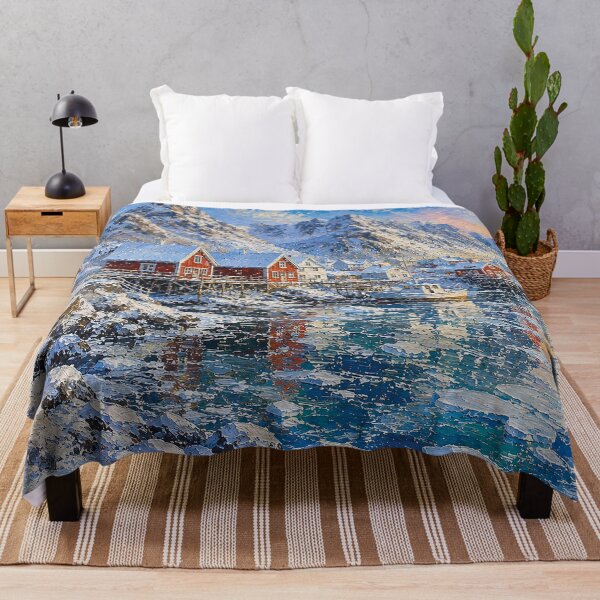 Item preview, Skudeneshavn painting, Norway – a winter day in this beautiful Scandinavian place. designed and sold by GalleryKauffeld.
