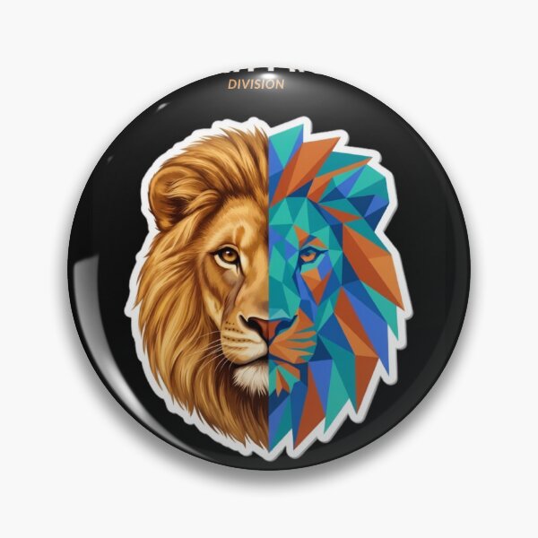 Item preview, Unity in Division – Dual Realistic & Low-Poly Lion T-Shirt designed and sold by FusionArtStyle.
