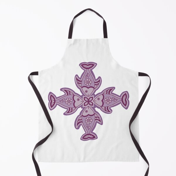 Item preview, Fish folk art - fish mandala art - purple fish mandala designed and sold by DColourMuse.