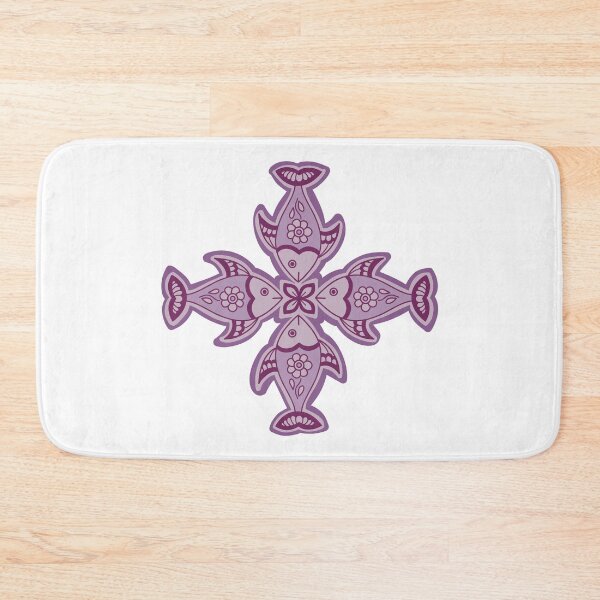 Item preview, Fish folk art - fish mandala art - purple fish mandala designed and sold by DColourMuse.