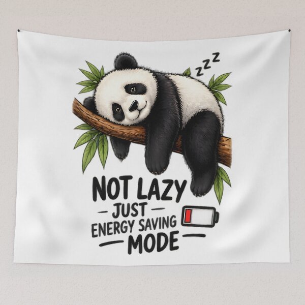 Item preview, Cute Sleeping Panda Not Lazy Just Energy Saving Mode designed and sold by Pyt27.