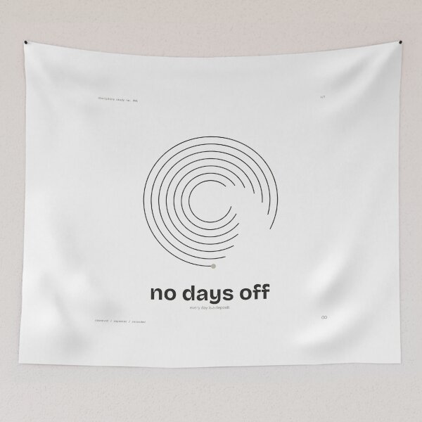 Item preview, No Days Off Minimalist Spiral T-Shirt Design designed and sold by TheOddPrints.