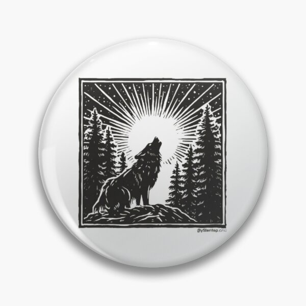 Item preview, Wolf Howling at Full Moon Linocut Art designed and sold by ByKayaPrints.
