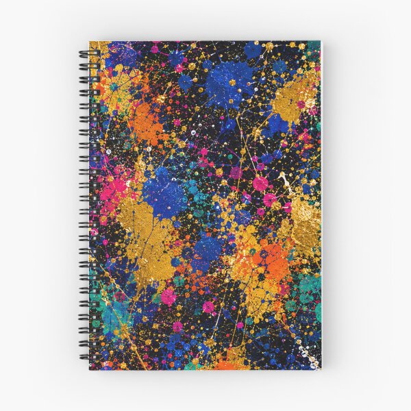 Item preview, Cosmic Neon and Gold Splatter Action Abstract Art designed and sold by THE SPLATTERED HAUS BY SAGE BANKS.