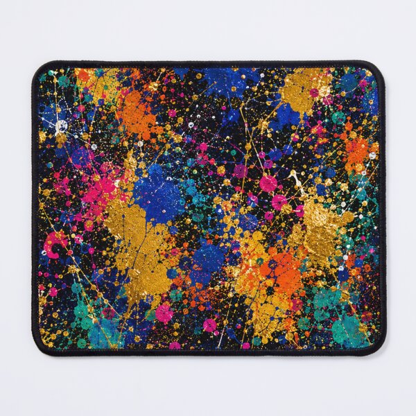 Item preview, Cosmic Neon and Gold Splatter Action Abstract Art designed and sold by THE SPLATTERED HAUS BY SAGE BANKS.