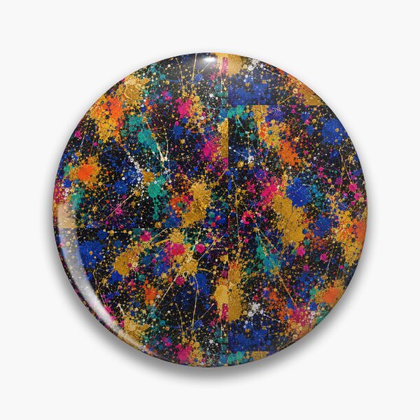 Item preview, Cosmic Neon and Gold Splatter Action Abstract Art designed and sold by THE SPLATTERED HAUS BY SAGE BANKS.