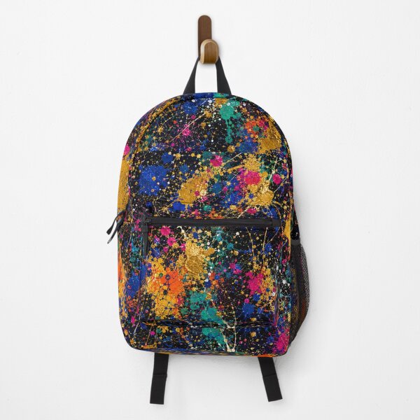 Item preview, Cosmic Neon and Gold Splatter Action Abstract Art designed and sold by THE SPLATTERED HAUS BY SAGE BANKS.