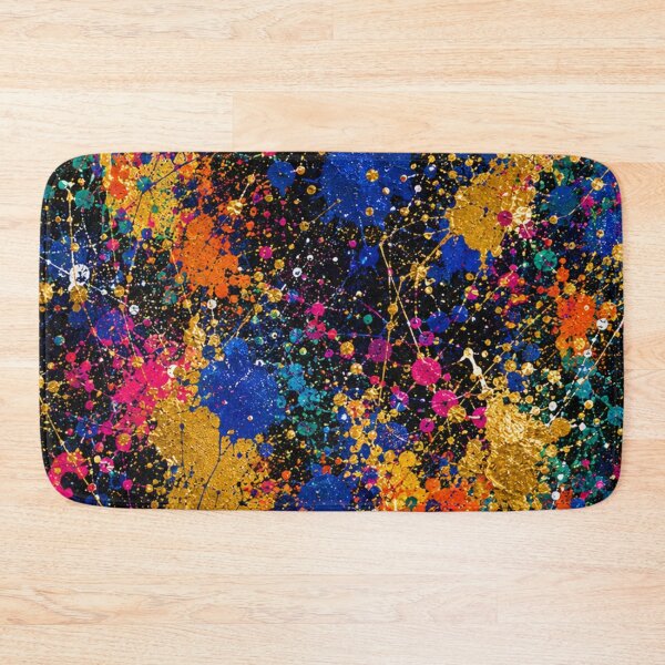 Item preview, Cosmic Neon and Gold Splatter Action Abstract Art designed and sold by THE SPLATTERED HAUS BY SAGE BANKS.
