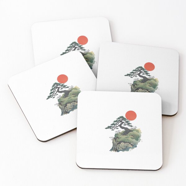 Item preview, Japanese Bonsai Tree Red Sun Ukiyo-e Art designed and sold by ByKayaPrints.