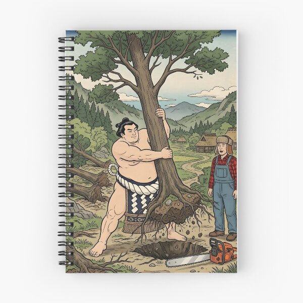 Item preview, Ukiyo-e Sumo Wrestler Uproots a Tree – Japanese Humor designed and sold by japaneseries.