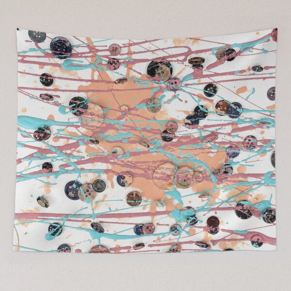 Item preview, Pastel Buttons and Drips Mixed Media Art designed and sold by THE SPLATTERED HAUS BY SAGE BANKS.