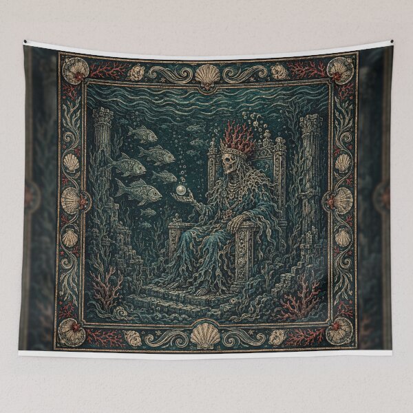 Item preview, The Drowned King - Gothic Skeleton Underwater Throne designed and sold by Odinsshop.