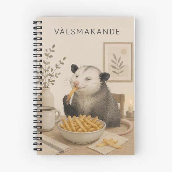 Item preview, Hygge Opossum & Fries "DELICIOUS" Portrait designed and sold by NickWhittleArt.