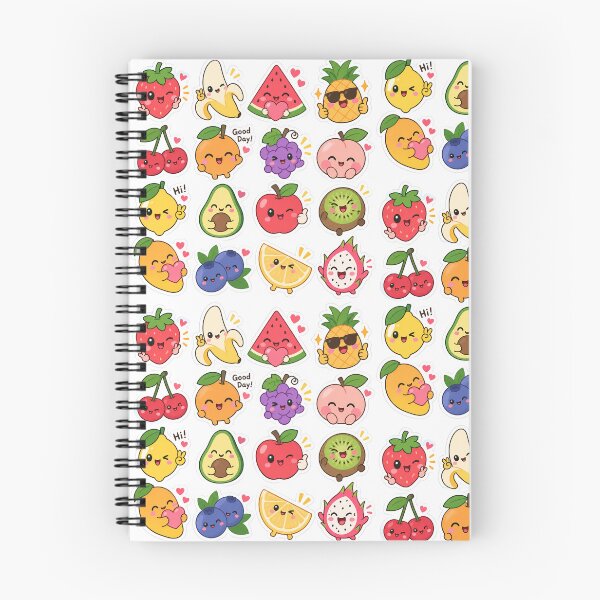 Item preview, Kawaii Cute Fruit Faces Sticker Sheet designed and sold by ShairoArt.