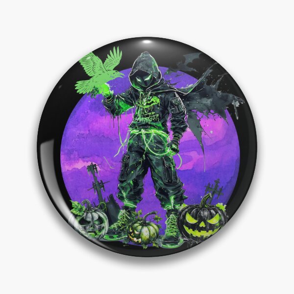 Item preview, Dark Hooded Warrior with a Raven in a Halloween Graveyard designed and sold by Szpaku desart .