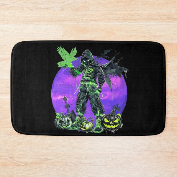Item preview, Dark Hooded Warrior with a Raven in a Halloween Graveyard designed and sold by Szpaku desart .