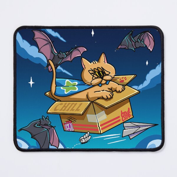 Item preview, Funny Orange Cat in a Box – Flying Cat Cartoon designed and sold by UglyCattt.