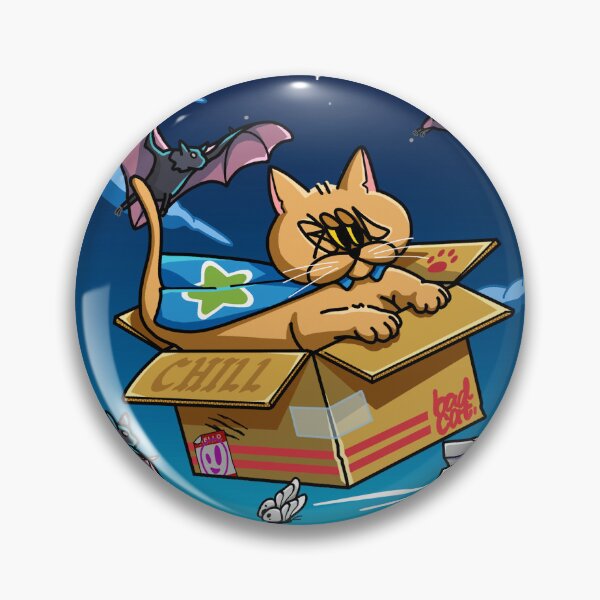 Item preview, Funny Orange Cat in a Box – Flying Cat Cartoon designed and sold by UglyCattt.