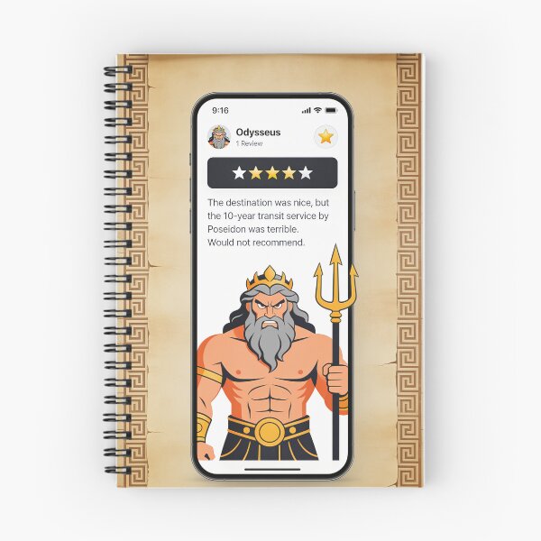 Item preview, Poseidon 1 Star Yelp Review Funny Odyssey Greek Myth designed and sold by GodsMonsterss.
