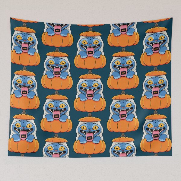 Item preview, Funny Blue Monster Pumpkin Halloween designed and sold by grahamby.