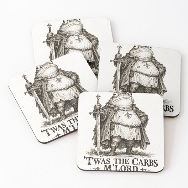 Item preview, ’Twas the Carbs M’Lord – Funny Medieval Frog Knight designed and sold by WILLIAMS-BR.