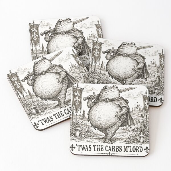 Item preview, ’Twas the Carbs M’Lord – Funny Medieval Frog Knight designed and sold by WILLIAMS-BR.