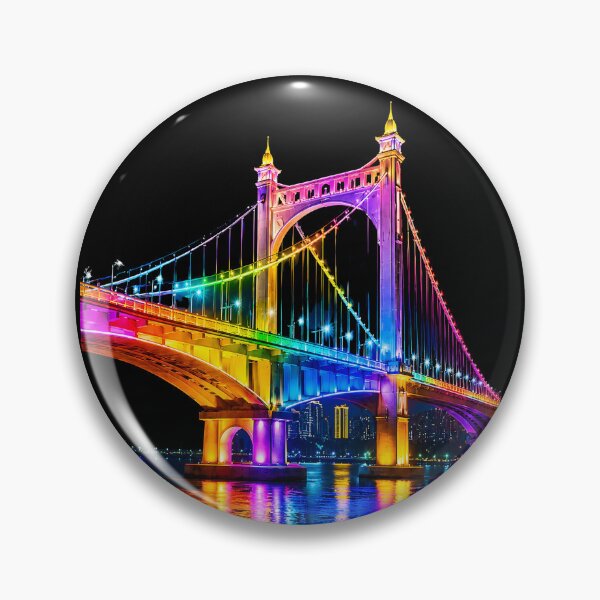Item preview, Rainbow Lights Suspension Bridge at Night designed and sold by MagicCrystal.