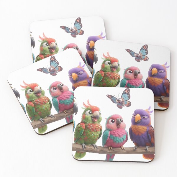 Item preview, five funny 3d birds  designed and sold by ToxicInkArt.