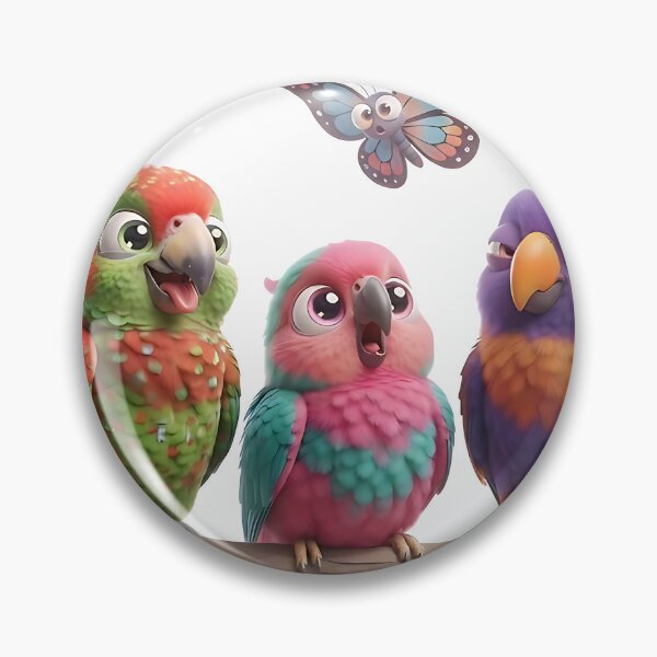 Item preview, five funny 3d birds  designed and sold by ToxicInkArt.