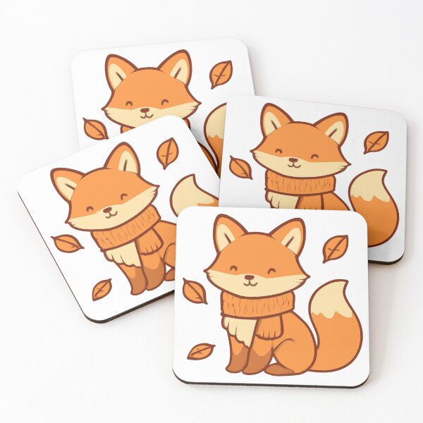 Item preview, Cute Autumn Fox with Scarf and Falling Leaves - Cozy Fall Woodland Animal designed and sold by trendplusco.