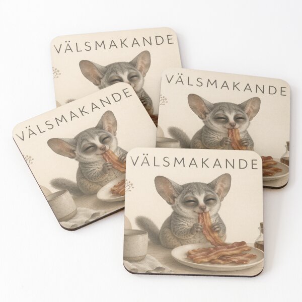 Item preview, Hygge Bush Baby (Galago) & Bacon "DELICIOUS" designed and sold by NickWhittleArt.