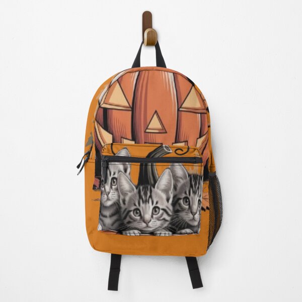 Item preview, Cute Grey Kittens On Pumpkin Halloween Autumn Art designed and sold by DailySparks.