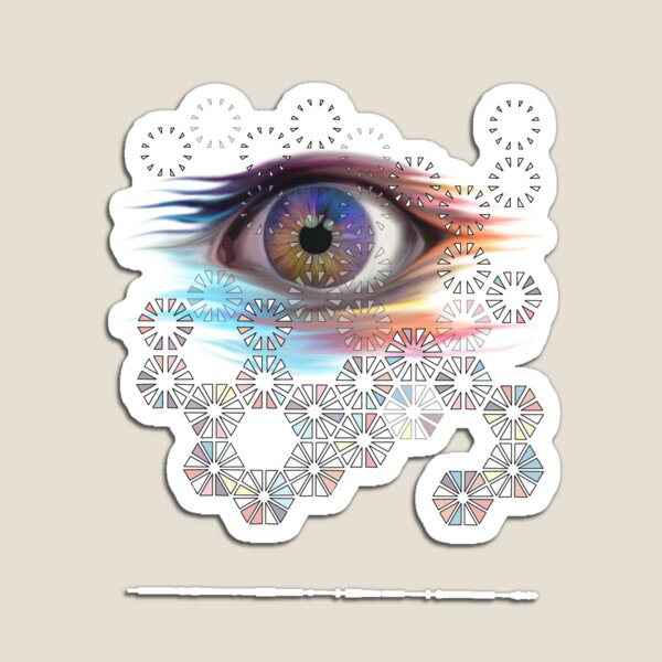 Watercolor Art, Geometric Eye Magnet