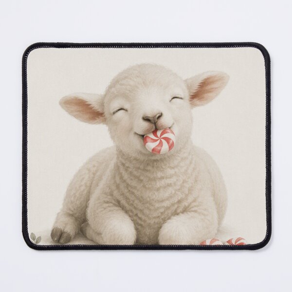 Item preview, Hygge Lamb & Peppermint "DELICIOUS" Portrait designed and sold by NickWhittleArt.