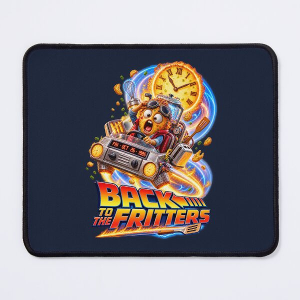 Item preview, Back To The Fritters | Retro Futuristic Potato Fritter Time Travel designed and sold by PopCulturePixel.
