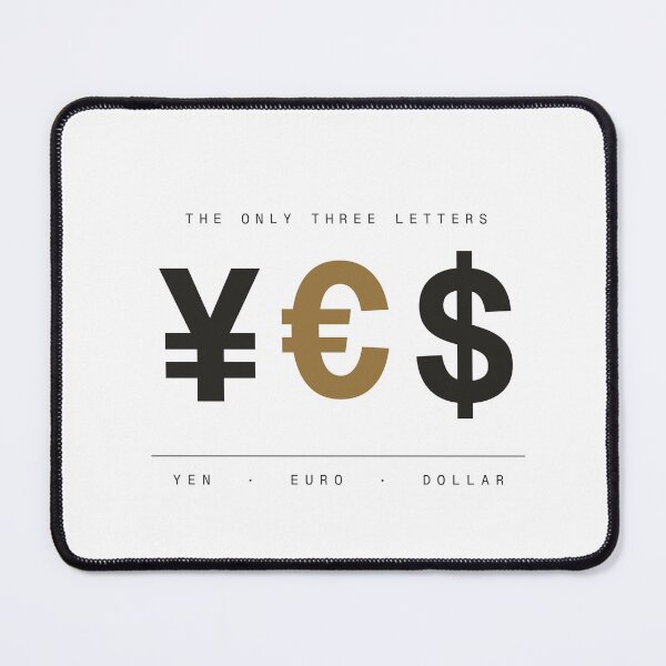 Item preview, YES Currency Symbols Minimalist Finance T-Shirt — Light Version designed and sold by TheOddPrints.