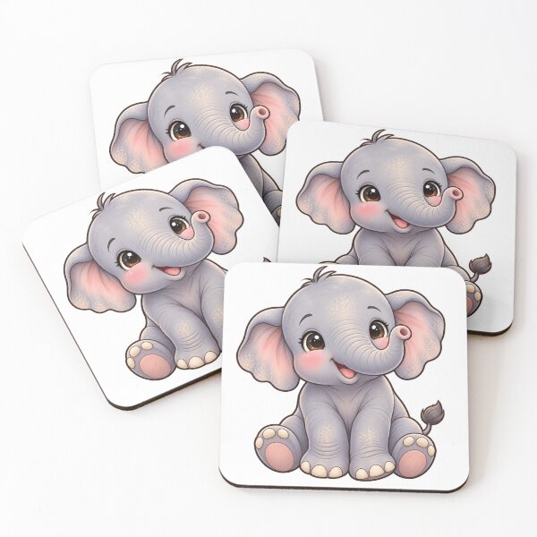 Item preview, Kawaii Jungle Asian Elephant Calf designed and sold by Krys-Designs.