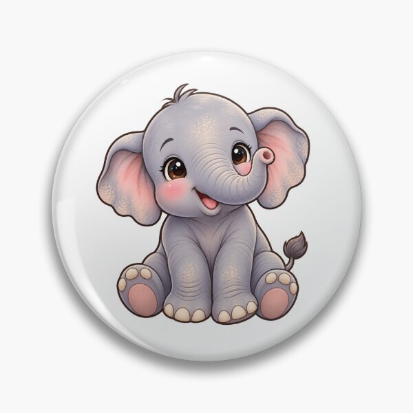 Item preview, Kawaii Jungle Asian Elephant Calf designed and sold by Krys-Designs.