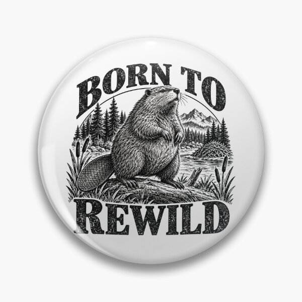 Item preview, Born to Rewild – Vintage Beaver Wilderness Nature designed and sold by WILLIAMS-BR.