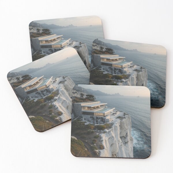 Item preview, The House at the Edge of the World | Luxury Coastal Cliff House Wall Art designed and sold by VeloraNature.