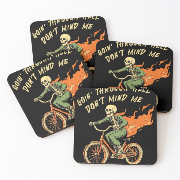 Item preview, Goin Through Hell Dont Mind Me Funny Skeleton Biker designed and sold by ZEtexaxe.