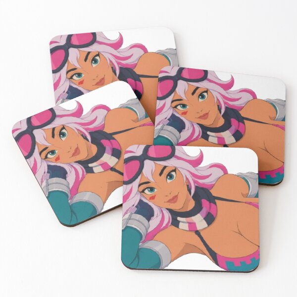 Item preview, Retro Cartoon Pin Up – Pink & Teal Beach Bombshell designed and sold by  Hollow Moon Studios..